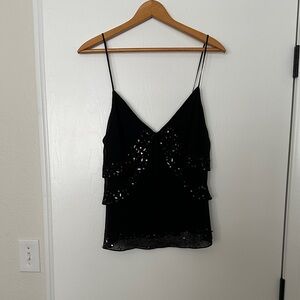 BCBGMaxAzria Black Camisole with Sequin Detail